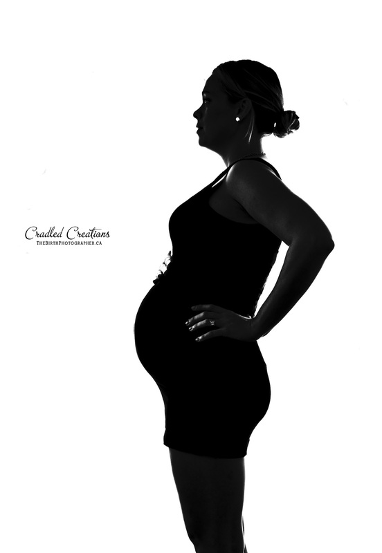 silhouette maternity black white