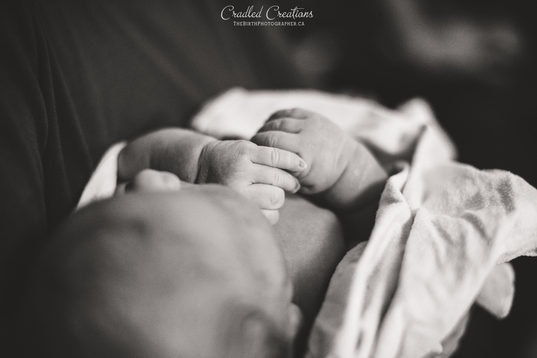 Birth Photography: baby hands