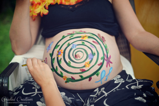 Maternity, Belly, Painting, Langley